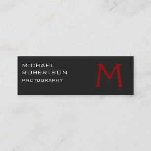 Mini Carte de visite de photographe Slim Red Grey