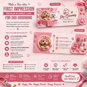 Mini Carte de visite de salon de toilettage pour chiens