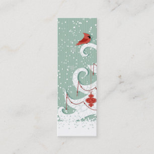 Mini Carte de visite de signet de Noël blanc