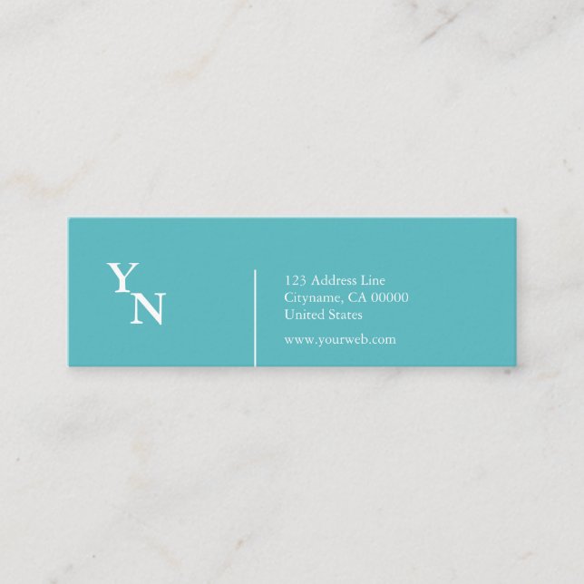 Mini carte de visite de turquoise professionnelle (Devant)