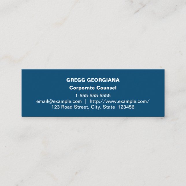 Mini Carte de visite d'entreprise de base bleu-foncé (Devant)