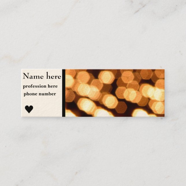 Mini carte de visite des lumières fanées (Devant)