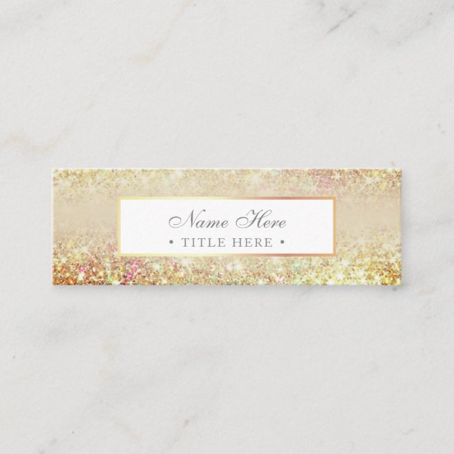 Mini carte de visite d'or Luxe à la mode élégant (Devant)