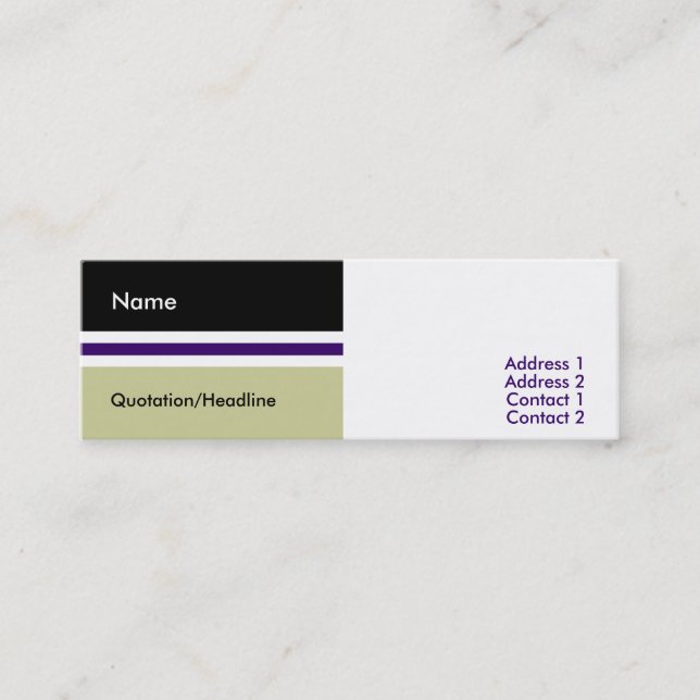Mini Carte de visite du gestionnaire (Devant)