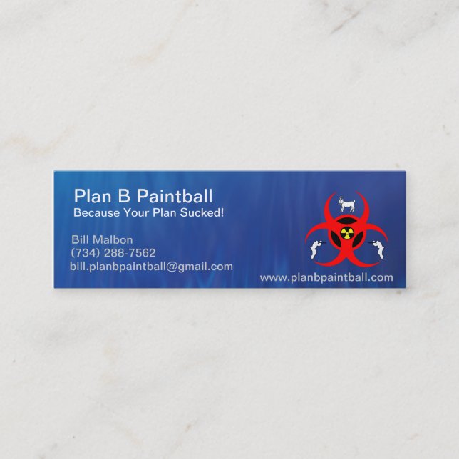 Mini carte de visite du plan B (Devant)