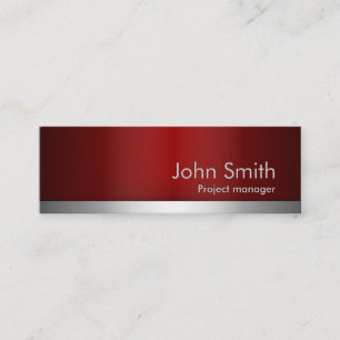 Mini carte de visite en métal rouge professionnel