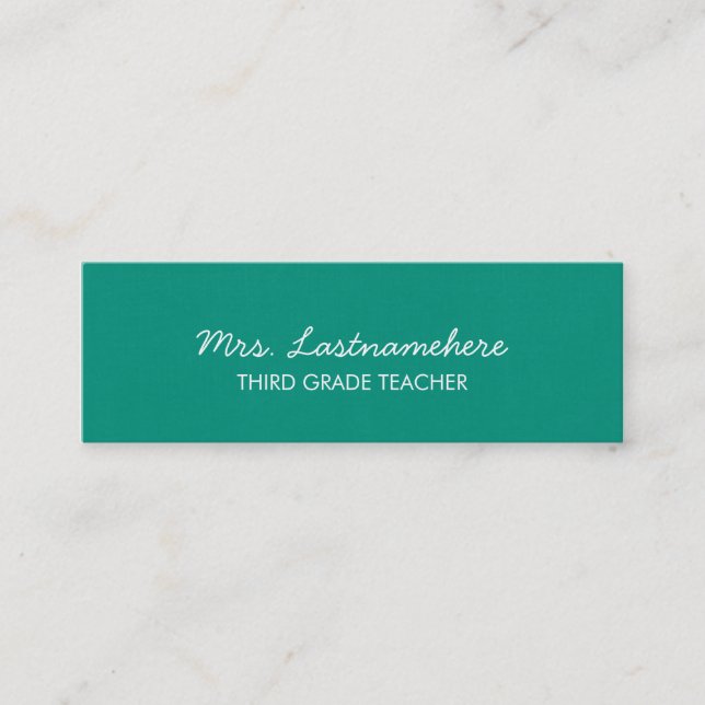 Mini Carte de visite enseignant moderne et simple (Devant)
