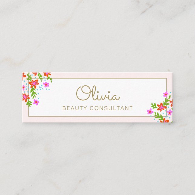 Mini Carte de visite floral mou (Devant)