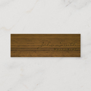 Mini Carte de visite guitariste en bois foncé