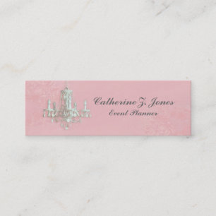 Mini Carte de visite maigre de lustre - rose