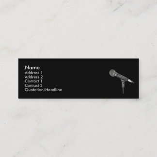 Mini carte de visite maigre noir rond de microphone