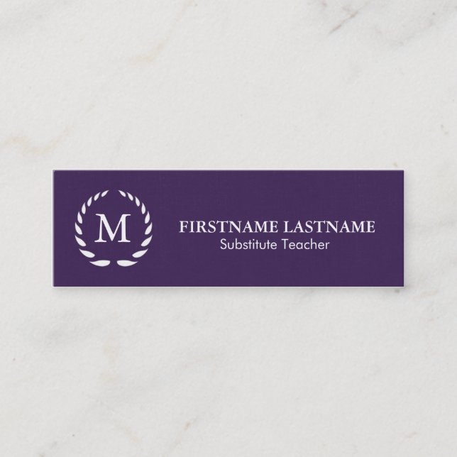 Mini Carte de visite moderne et simple de professeur (Devant)
