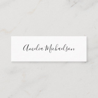 Mini carte de visite moderne noir et blanc simple