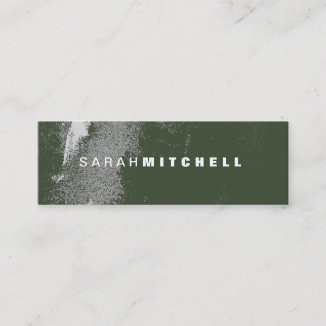 Mini Carte de visite - Monogramme vert et blanc (Devant)
