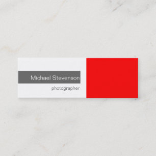 Mini Carte de visite photo blanc gris rouge maigre