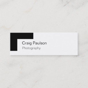 Mini Carte de visite photo noir blanc simple