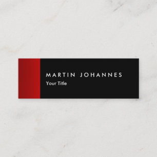 Mini Carte de visite professionnel mince noir rouge min