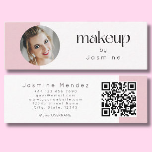 Mini Carte de visite professionnelle MUA Slim Pink Whit