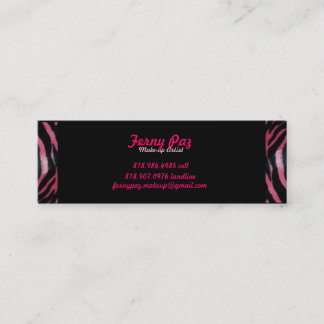 Mini Carte de visite rose de zèbre