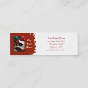 Mini Carte de visite rouge de remous de gâteau de