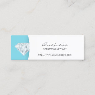 Mini Carte de visite simple à bijoux bleu