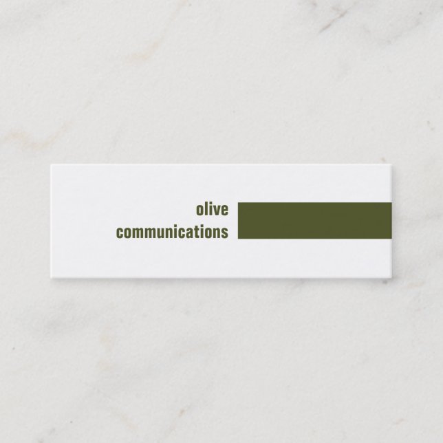 Mini Carte de visite simple de vert olive (Devant)