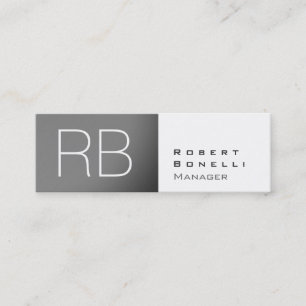 Mini Carte de visite Slim Grey White Monogram Manager