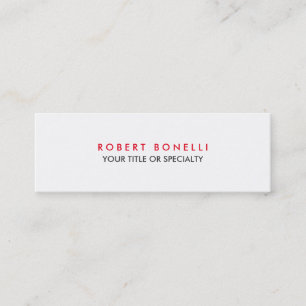 Mini Carte de visite standard blanc blanc blanc mince
