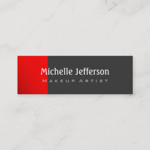 Mini Carte de visite tendance gris foncé rouge maigre