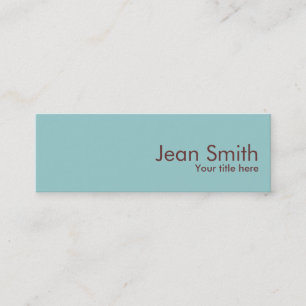 Mini carte de visite vert cyan simple simple