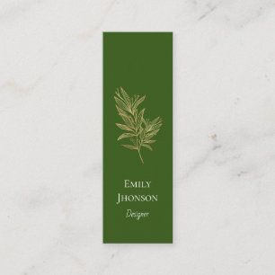 Mini Carte de visite vert simple et élégant