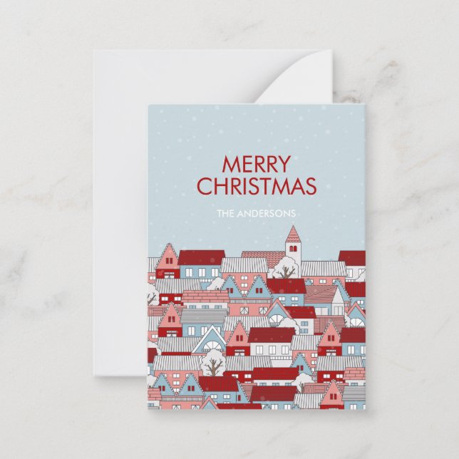 Mini carte de voeux Christmas Village (Devant)