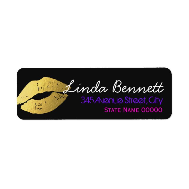 Mini carte design Gold Lips (Devant)
