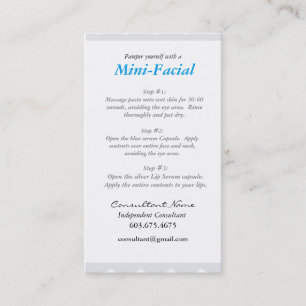 Mini carte d'instruction faciale