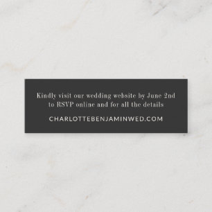 Mini carte en ligne RSVP noir blanc classique