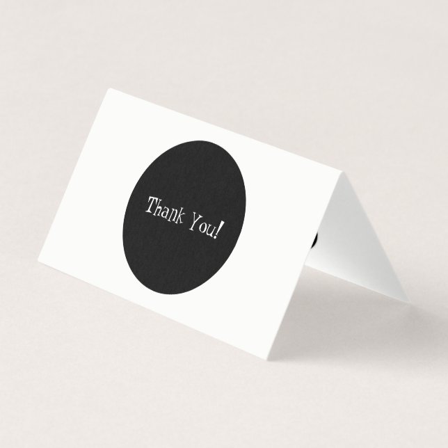 Mini carte pliée en Merci noir et blanc classique (Back)