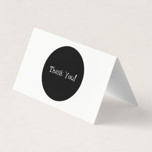 Mini carte pliée en Merci noir et blanc classique