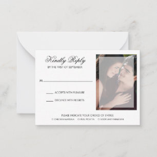 Mini carte RSVP Mariage photo design moderne
