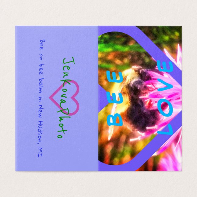 MINI CARTES 2x3.5 de NOUVEL AMOUR d'ABEILLE (Extérieur déplié)