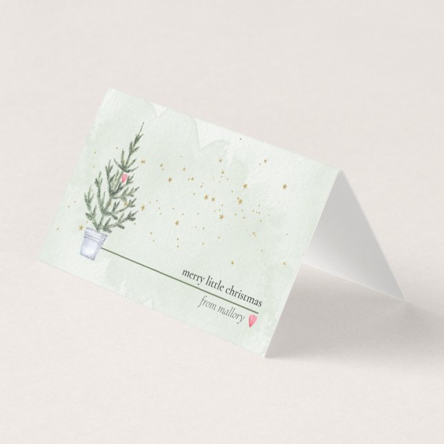 Mini cartes de Noël avec votre nom (Devant)