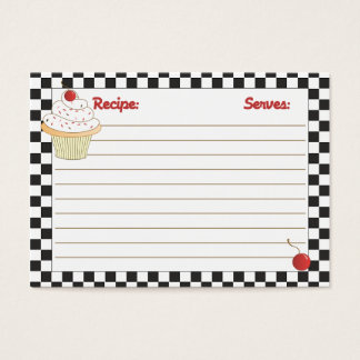 Mini Cartes de Recette Cerry Cupcake