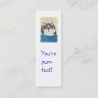 Mini cartes de signet, chat de smoking