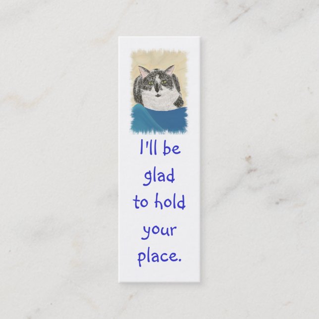 Mini cartes de signet, chat noir de WhiteTuxedo (Devant)