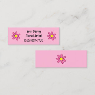 Mini Cartes de visite à fleurs roses