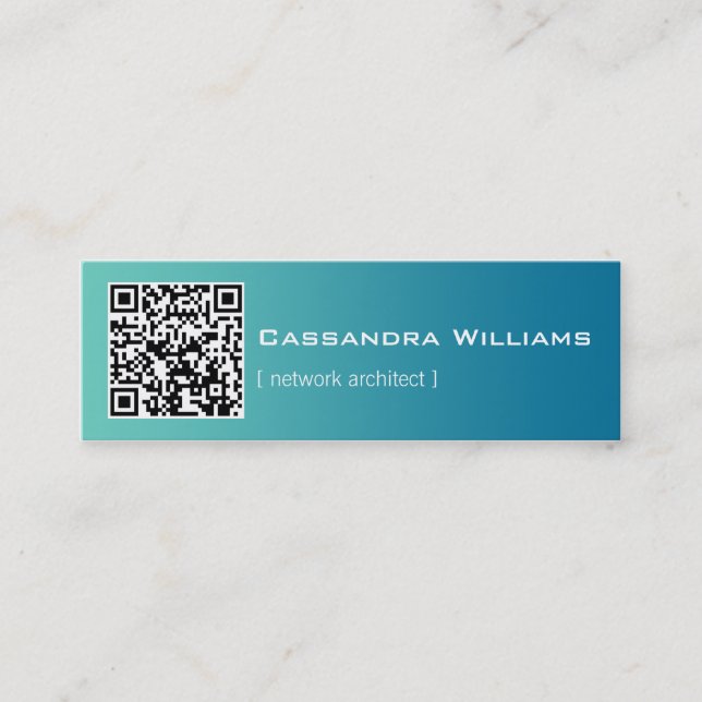 Mini cartes de visite de CODE bleu d'Ombre QR (Devant)