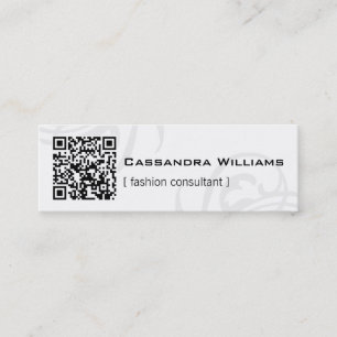 Mini cartes de visite de CODE de QR noir et blanc