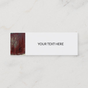 Mini cartes de visite d'étiquettes d'arbres rouge