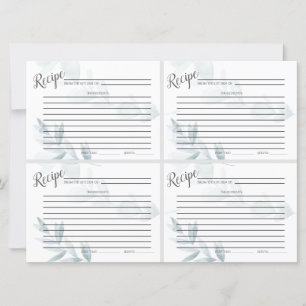 Mini CARTES RECEPE Eucalypse bleu-dusty