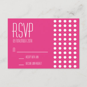 Mini Cartes RSVP Pois (Rose foncé)