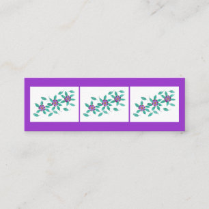 Mini Cartes Signets, Purple Primrose Fleurs Mini 